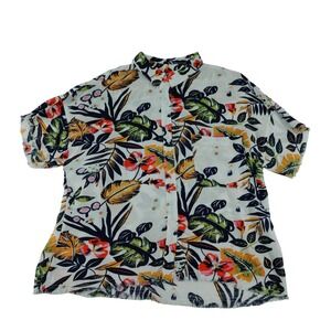 Philosophy Republic Floral Print‎ Frayed Hem Button Up Shirt Top Size M